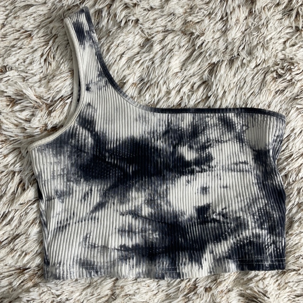 Tie dye one shoulder crop top